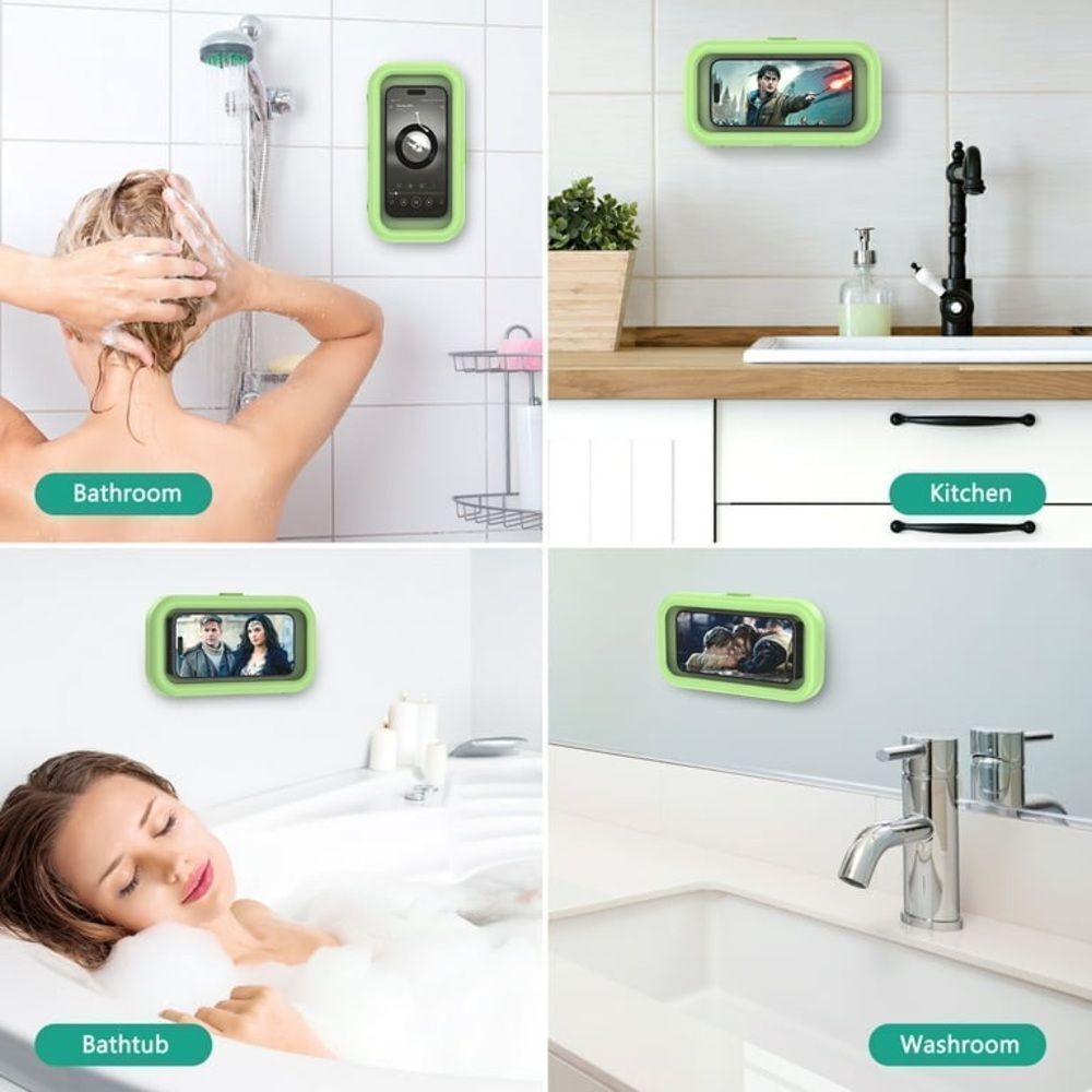 Brand New Green Waterproof Bathroom Phone Wall Mount Holder"**